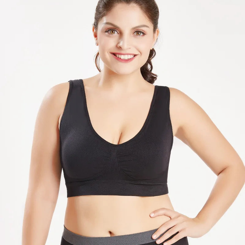 L-6XL Sports Bras for Women Yoga Plus Large Big Size Ladies Bralette Fat Top Underwear Padded Fitness Running Vest Brassiere
