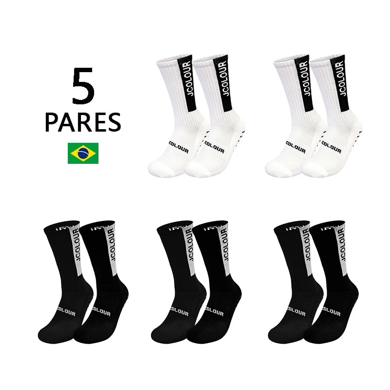 5 Pops, Non-slip Sports Socks, Training Socks, Mid-top Cycling Socks, Football, Running, Fitness,Polyamide