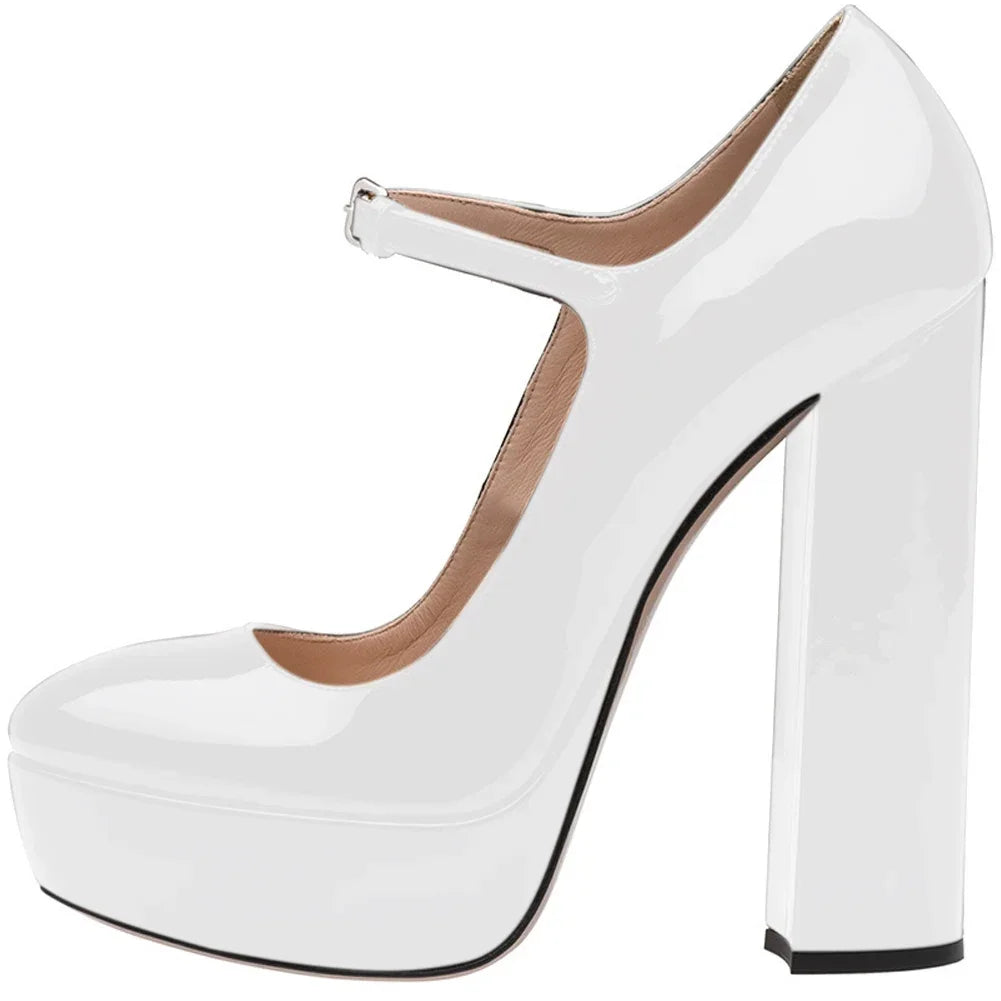 【Measure your feet length before order】Luxury Women High Heel Platform Pumps Mary Janes Evening Dress Plus Size Shoe 10-CHC-11