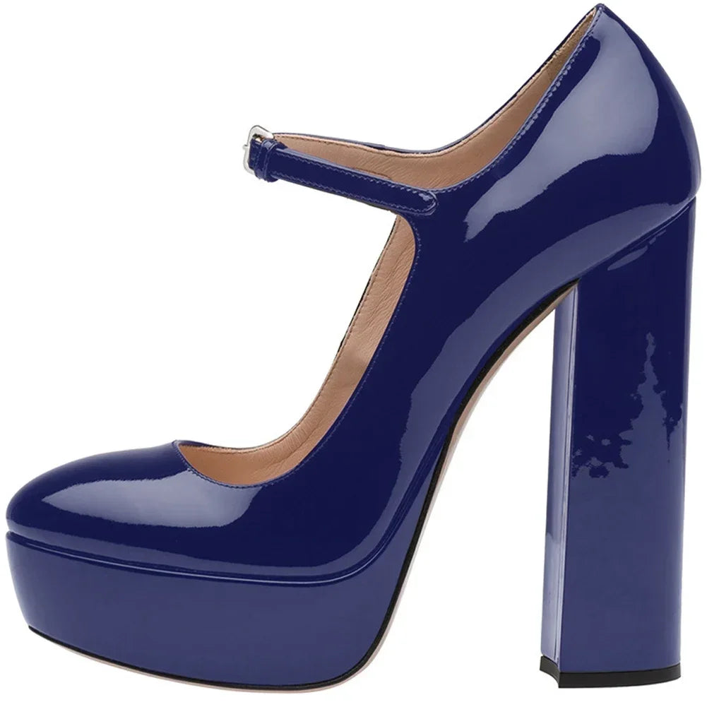 【Measure your feet length before order】Luxury Women High Heel Platform Pumps Mary Janes Evening Dress Plus Size Shoe 10-CHC-11