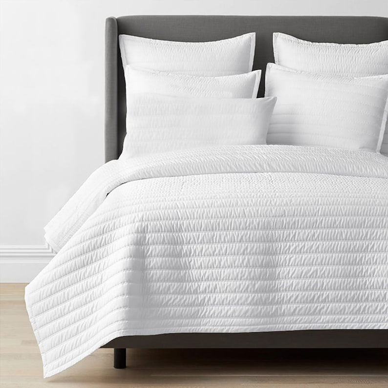 Channel stitch - Pure Linen Quilt Sets-5