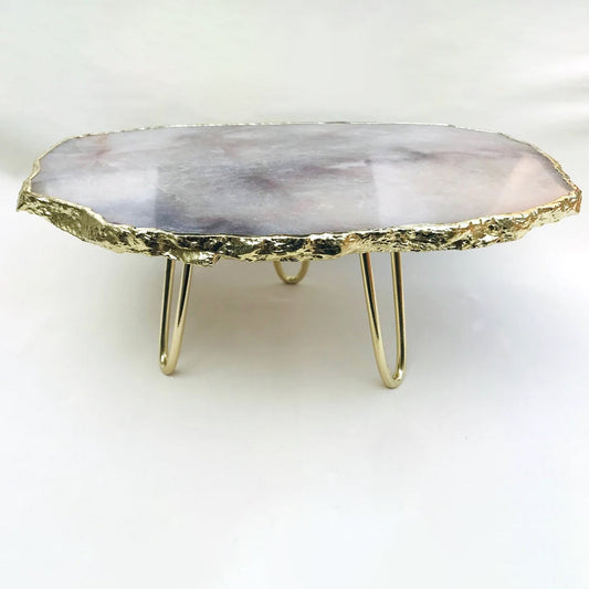 Grey Agate Quartz Cake Stand/Centrepiece/Display Stand/Tray-0