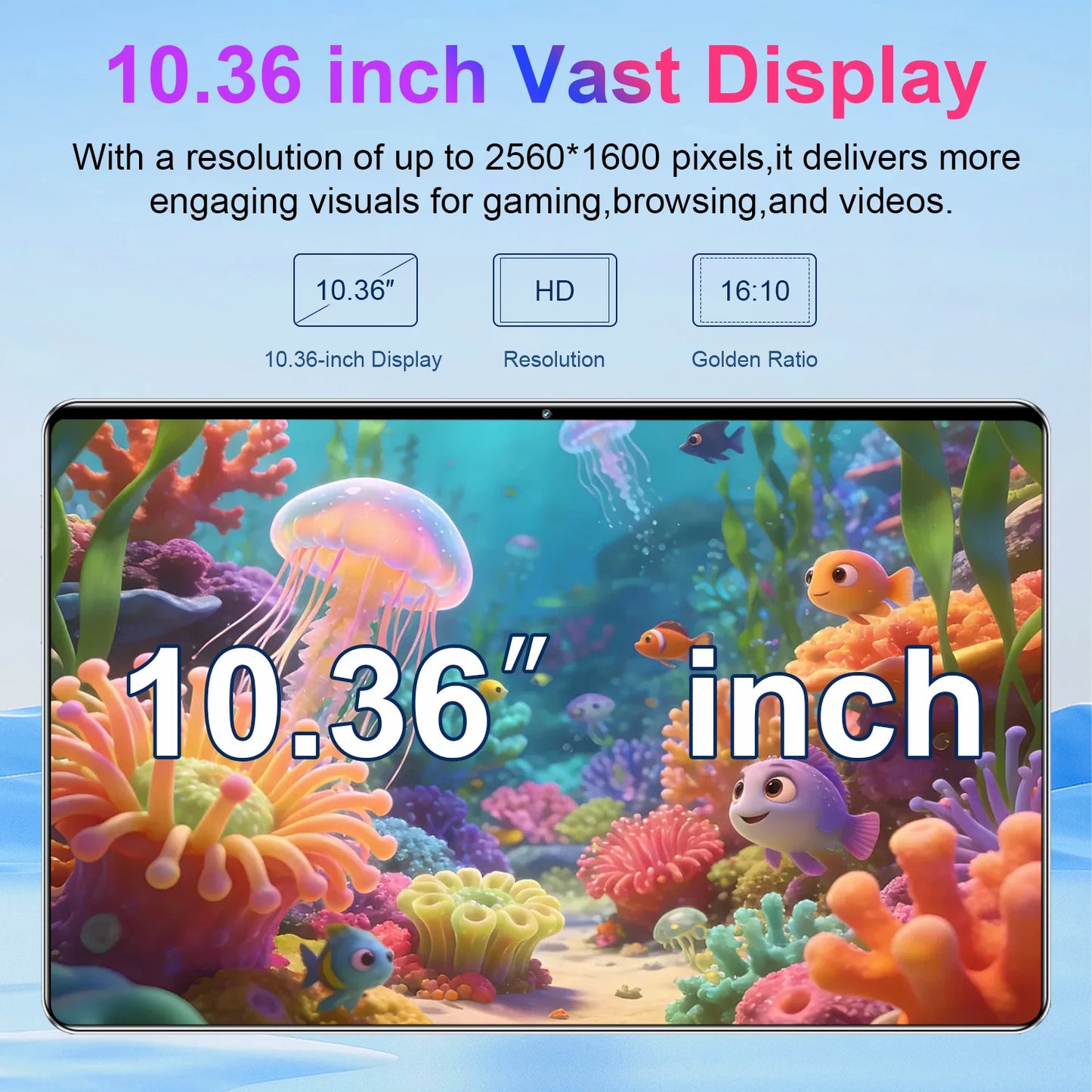2026 5G Tablet Android 13.0 Brand New 10.36 inch 16GB RAM 1TB ROM Tablet 16MP 32MP 12000mAh 10Core WIFI Bluetooth Network Tablet