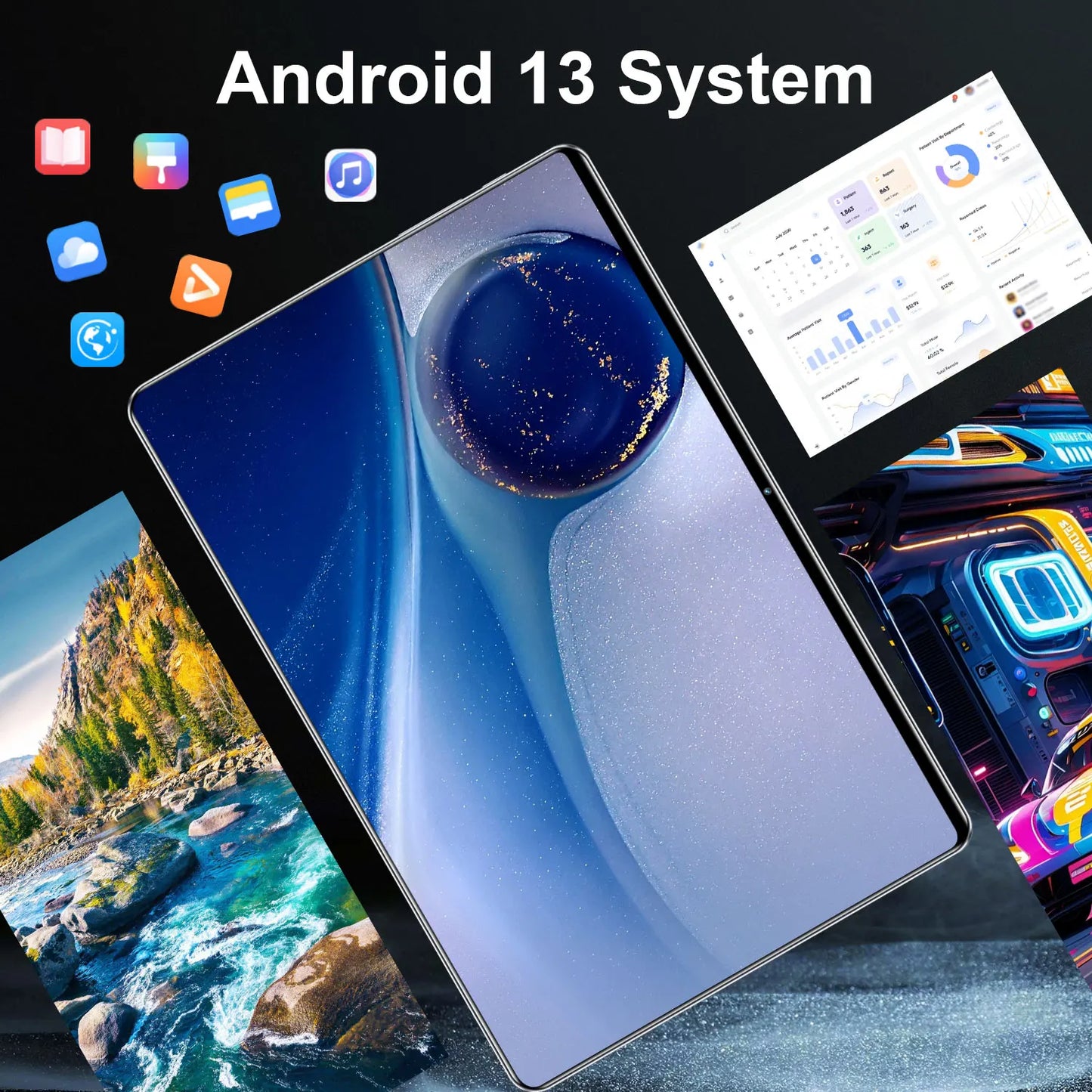 2026 5G Tablet Android 13.0 Brand New 10.36 inch 16GB RAM 1TB ROM Tablet 16MP 32MP 12000mAh 10Core WIFI Bluetooth Network Tablet