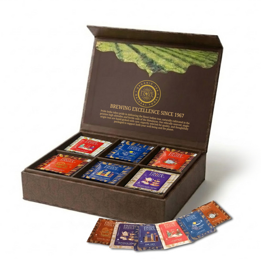 Natural Indian Classic Tea Assortment Chest, 6 Types - 72 Tea Bags
