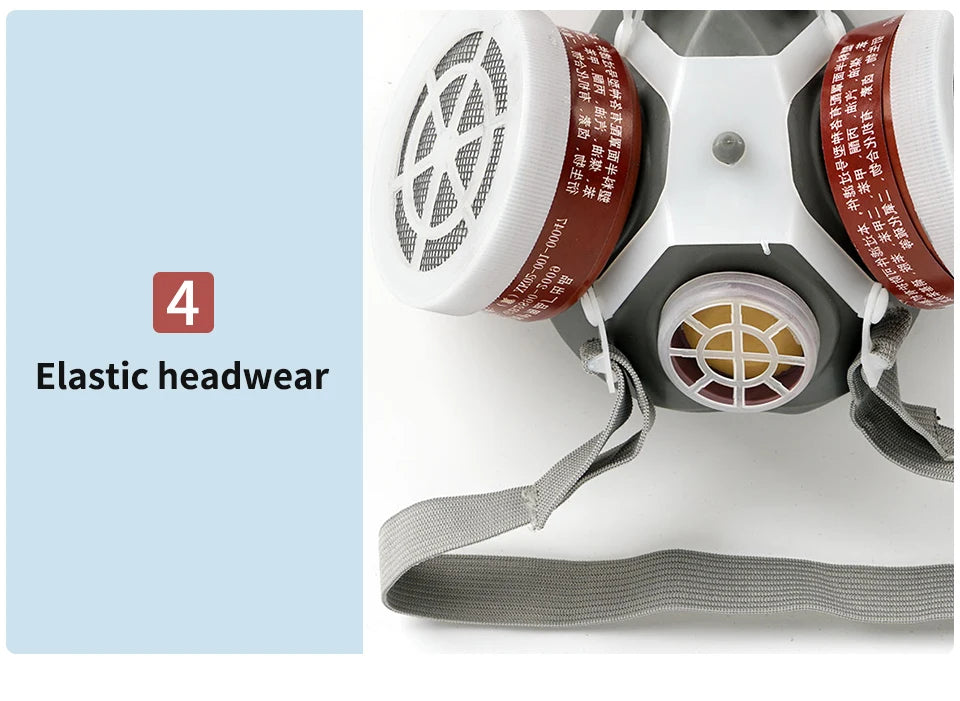 Dustproof Gas Mask Half Face Mask Safety Organic Chemical Filters with PC Goggles PM2.5 Breathing