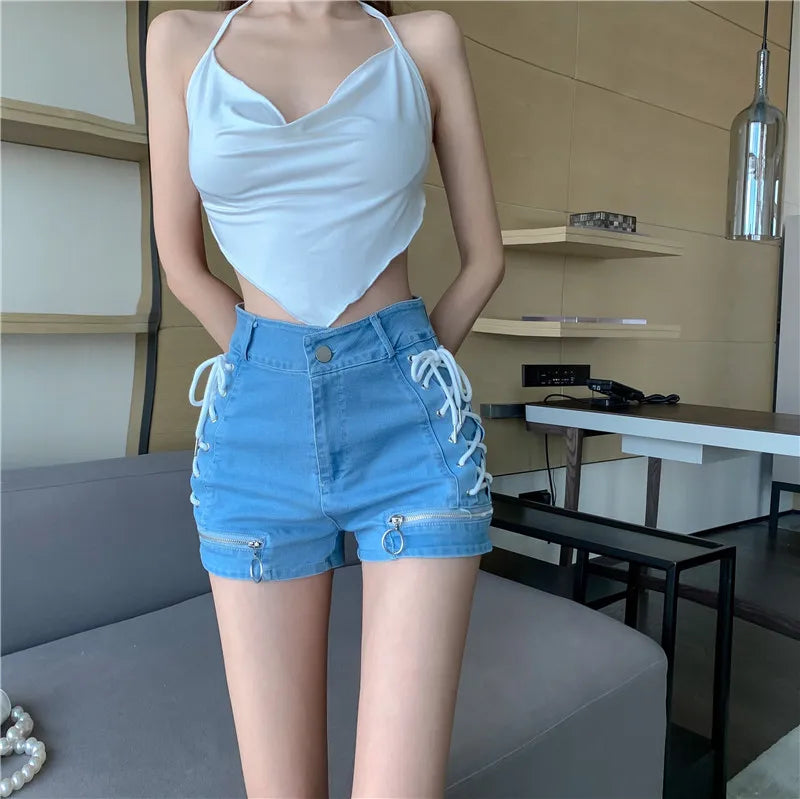 21 Style Sexy Vintage Strappy Y2K Halter Crop Top Women Summer 90s Backless Cami Tops Tees Ladies Fashion Fitness Camisole Party