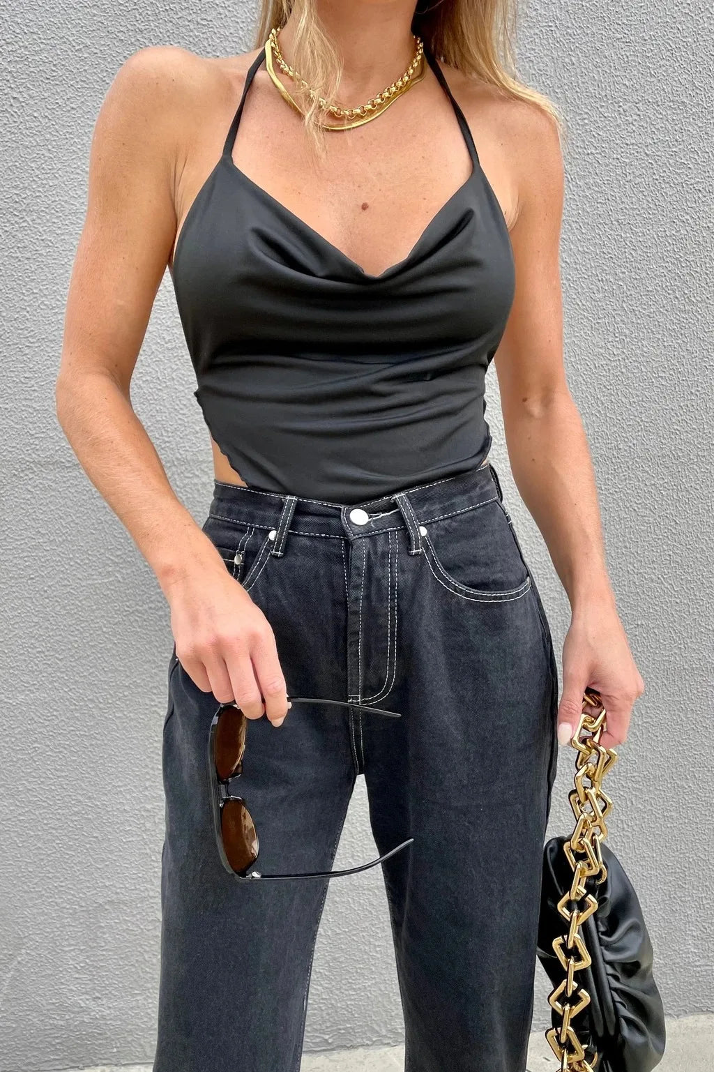 21 Style Sexy Vintage Strappy Y2K Halter Crop Top Women Summer 90s Backless Cami Tops Tees Ladies Fashion Fitness Camisole Party
