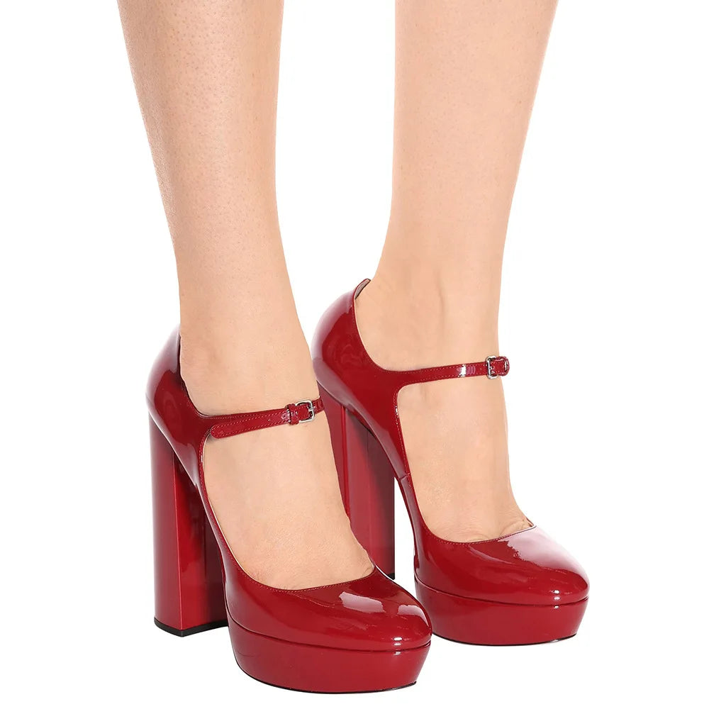 【Measure your feet length before order】Luxury Women High Heel Platform Pumps Mary Janes Evening Dress Plus Size Shoe 10-CHC-11