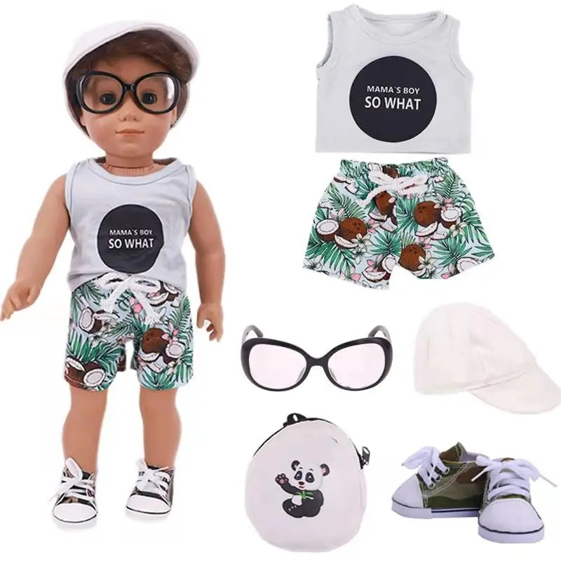 4Pcs=Raincoat+Umbrella+Rain Boots+Suitcase For 18 Inch American Doll&43Cm Reborn Baby Doll Accessories Generation Girl DIY Toys
