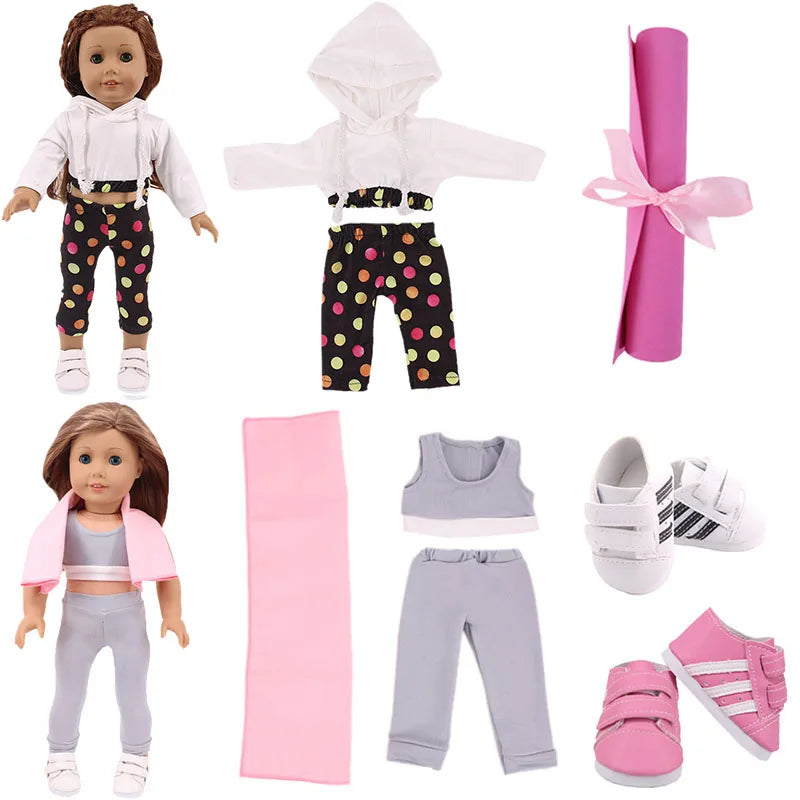 4Pcs=Raincoat+Umbrella+Rain Boots+Suitcase For 18 Inch American Doll&43Cm Reborn Baby Doll Accessories Generation Girl DIY Toys