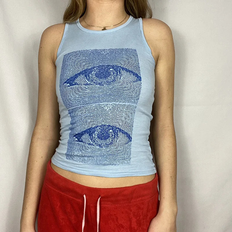 21 Style Sexy Vintage Strappy Y2K Halter Crop Top Women Summer 90s Backless Cami Tops Tees Ladies Fashion Fitness Camisole Party