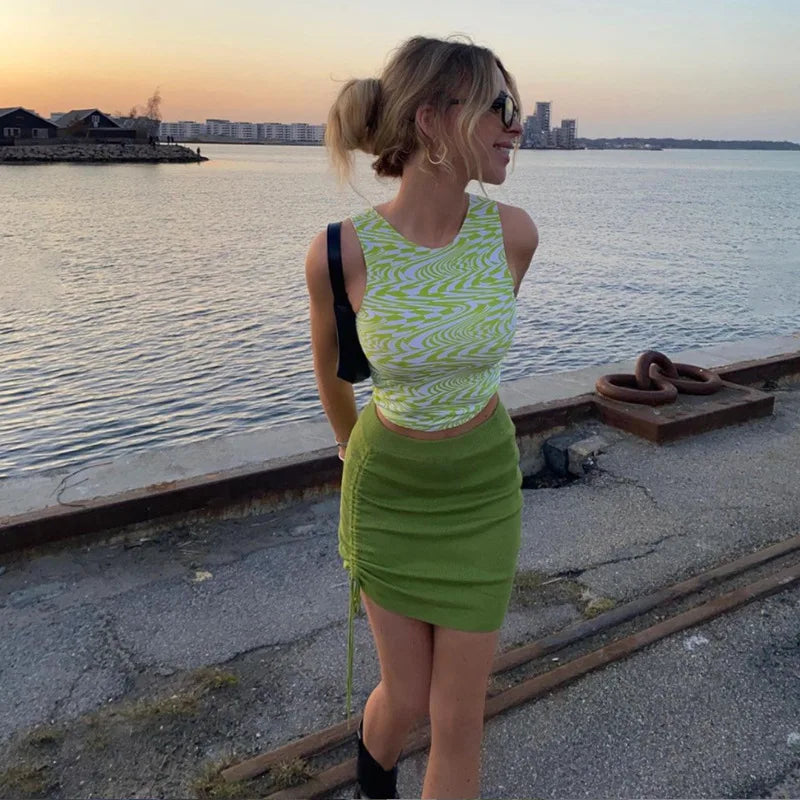 21 Style Sexy Vintage Strappy Y2K Halter Crop Top Women Summer 90s Backless Cami Tops Tees Ladies Fashion Fitness Camisole Party
