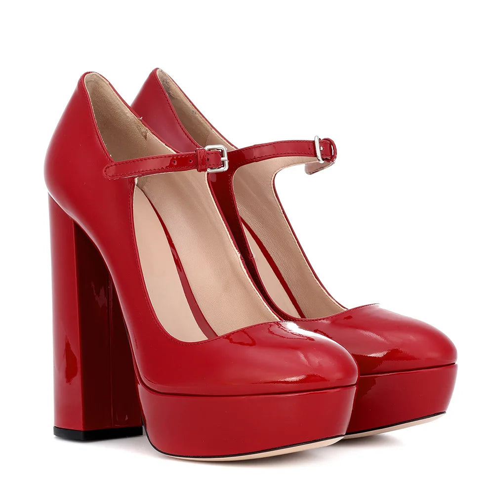 【Measure your feet length before order】Luxury Women High Heel Platform Pumps Mary Janes Evening Dress Plus Size Shoe 10-CHC-11