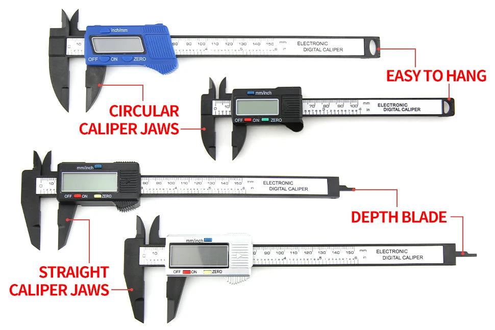 Digital Caliper Electronic Vernier Caliper Plastic Digital Ruler Calibrator Pachometer digital Micrometer Measuring Tool Caliber
