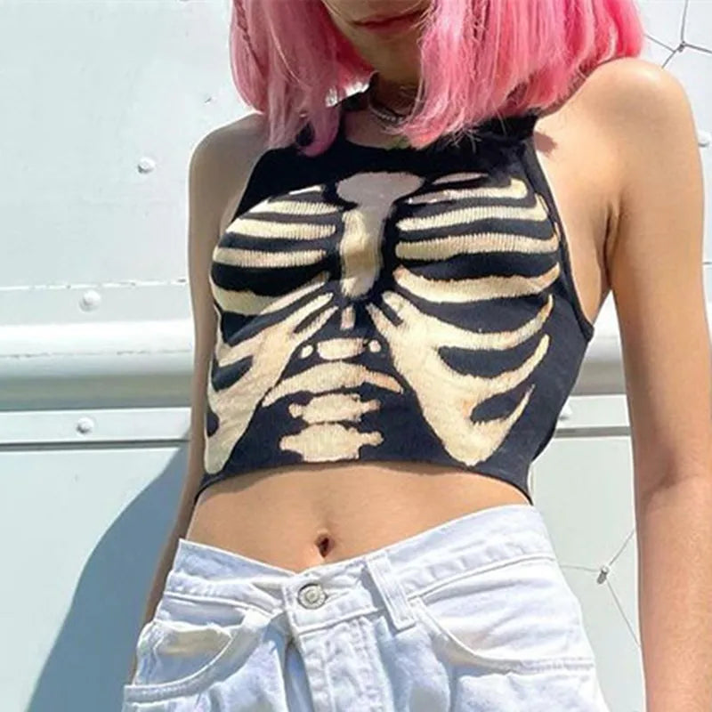 21 Style Sexy Vintage Strappy Y2K Halter Crop Top Women Summer 90s Backless Cami Tops Tees Ladies Fashion Fitness Camisole Party
