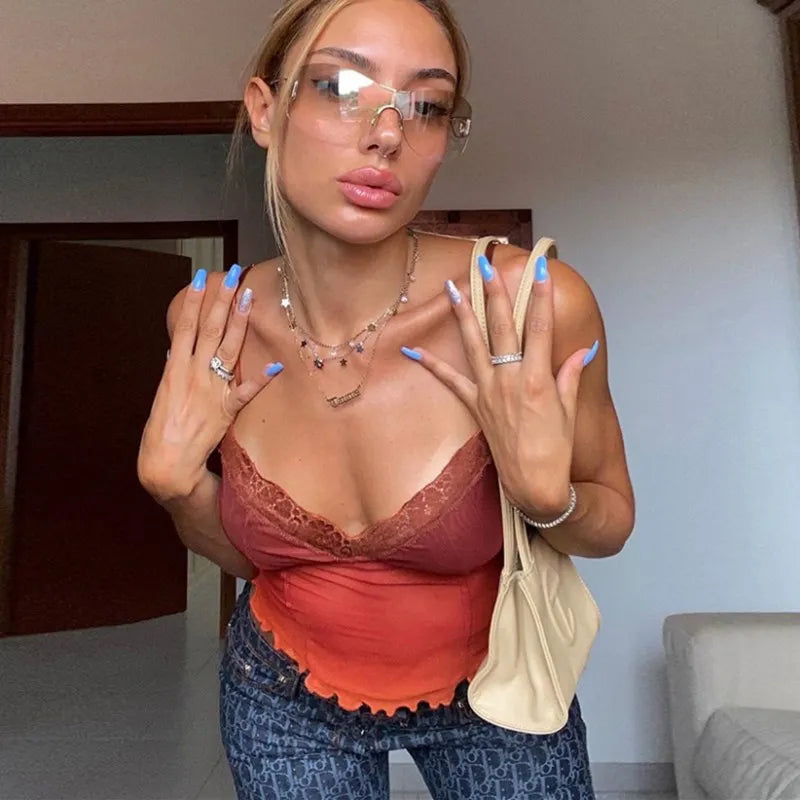 21 Style Sexy Vintage Strappy Y2K Halter Crop Top Women Summer 90s Backless Cami Tops Tees Ladies Fashion Fitness Camisole Party