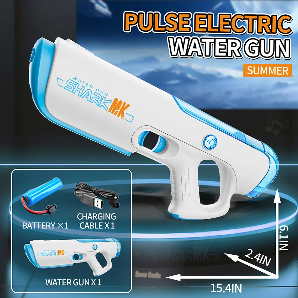 HUIQIBAO 2025 Fully automatic Pulse Electric Space Water Gun Outdoor Beach Water Battle Toy Summer Game Toys for Adult Gift