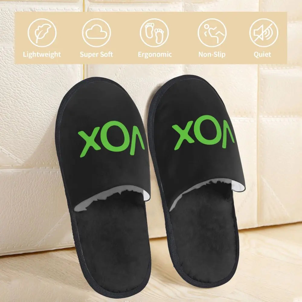 Custom Spain Vox Stripe Flag Soft Scuff With Memory Foam Slippers Women Spanish Political Party Spa House Shoes