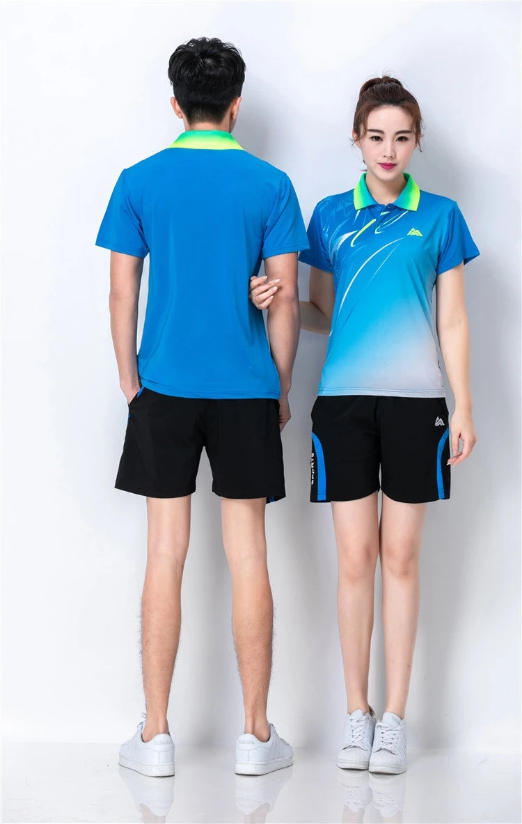 Quick dry Tennis tshirts,badminton sportswear shirt men/women,table tennis V-neckshirt,game clothes custom volleyball shirt 6907