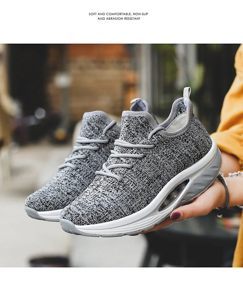 Women's Sneakers Platform Toning Wedge Zapatillas Sports Shoes for Woman Swing Slimming Sneakers Fitness Gym Walking Footwear88