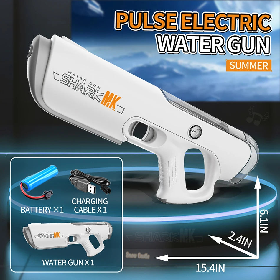 HUIQIBAO 2025 Fully automatic Pulse Electric Space Water Gun Outdoor Beach Water Battle Toy Summer Game Toys for Adult Gift