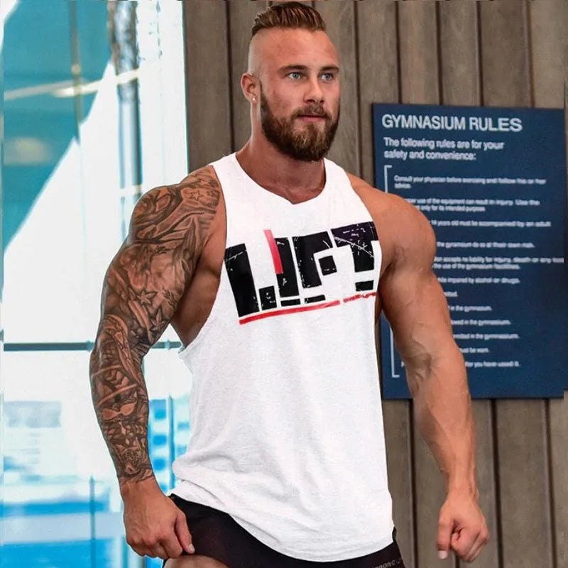 New Gym Sleeveless Clothing Men Bodybuilding and Fitness Tank Top Vest Sportswear Undershirt muscle workout Singlets Gym shirt