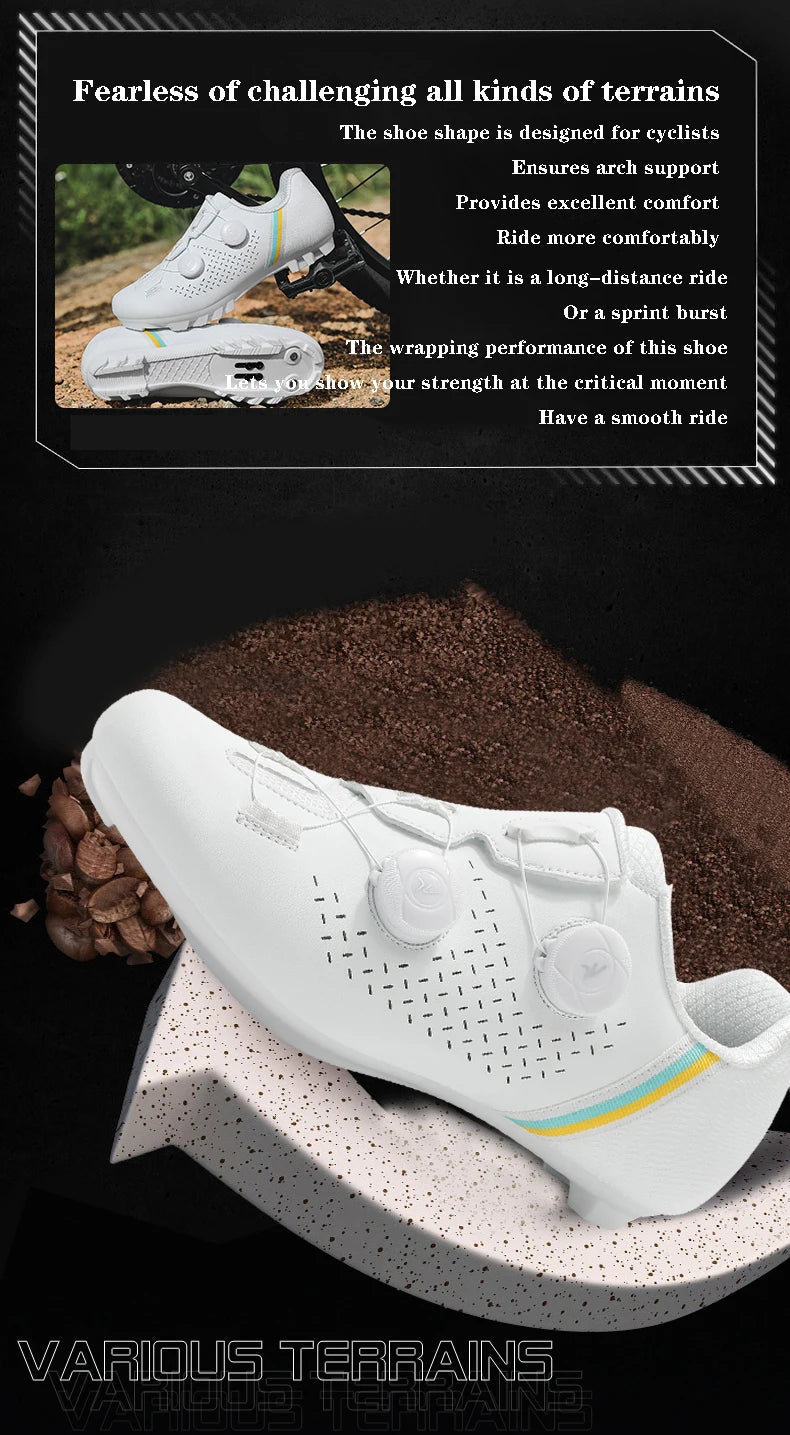 LIANYI July New Double Buckle Cycling Shoes Couple Bicycle Self-Locking SPD Road Bike MTB Cycling Sports Fitness Training Shoes