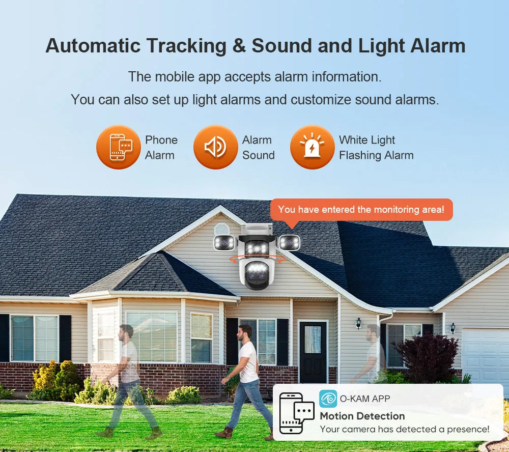 LS VISION 20MP 3*Screens Home Surveillance Wifi Camera 10X Zoom Outdoor Surveillance Camera Ip PTZ Auto Tracking Security Cctv