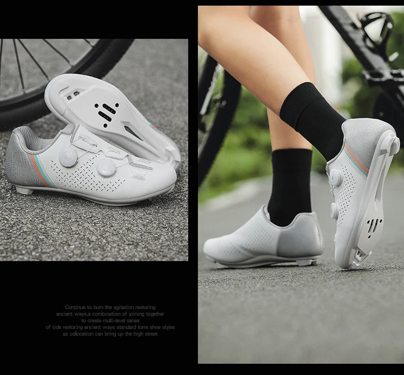 LIANYI July New Double Buckle Cycling Shoes Couple Bicycle Self-Locking SPD Road Bike MTB Cycling Sports Fitness Training Shoes