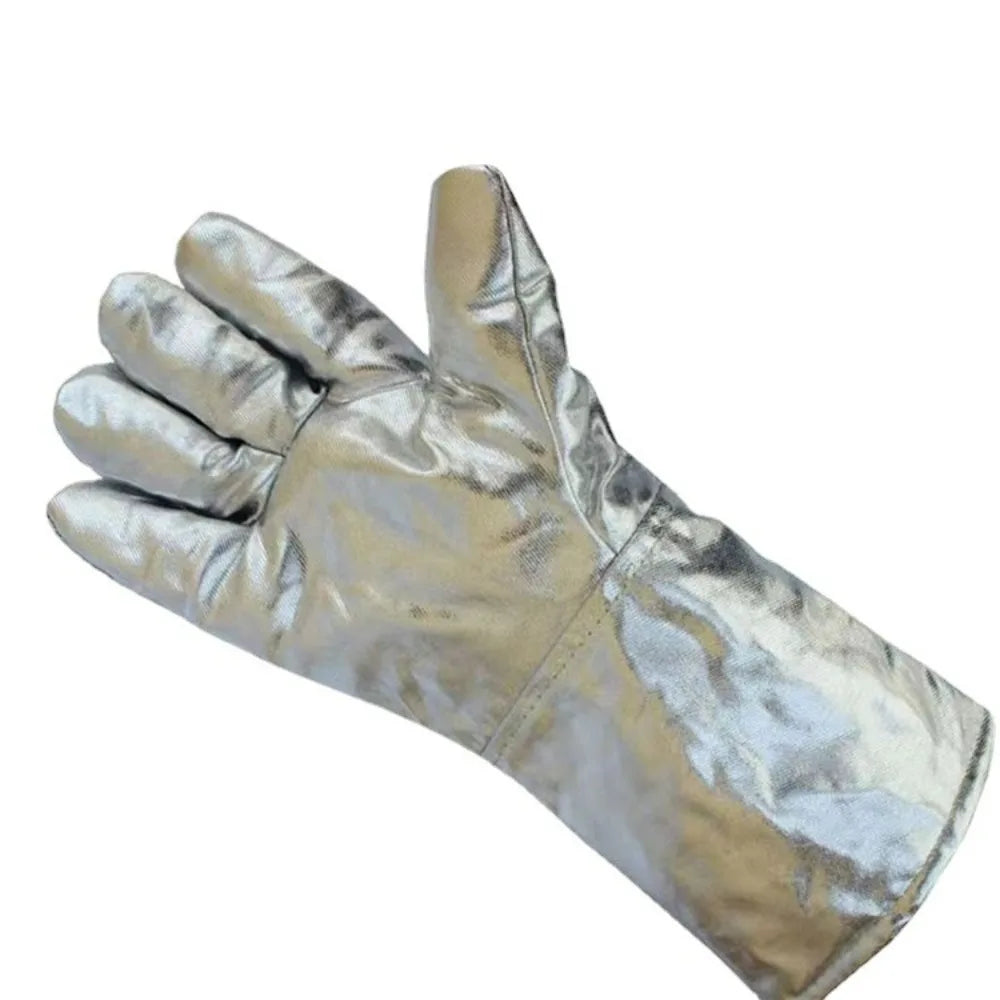 Aluminum Foil Heat-Resistant Gloves – Five-Finger High-Temperature Protective Gloves for Industrial Smelting Thermal Insulation