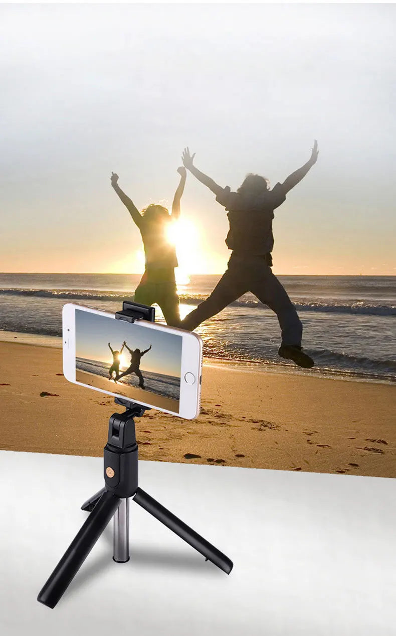 Foldable 3 in1 Mini Wireless Bluetooth Selfie Stick with Shutter Remote Retractable mini Tripod Monopod For iPhone Xiaomi Huawei
