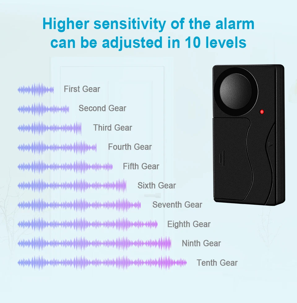 Wireless Door Window Vibration Sensor Alarm 110dB Anti-theft Remote Control Detectors Home Security Alarm System