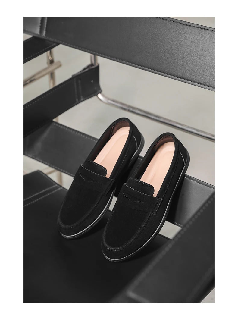 Genuine Leather Men Casual Shoes Luxury Brand Breathable Slip on Black Driving Shoes Moccasins Plus Size 39-45 Soft Men Loafers
