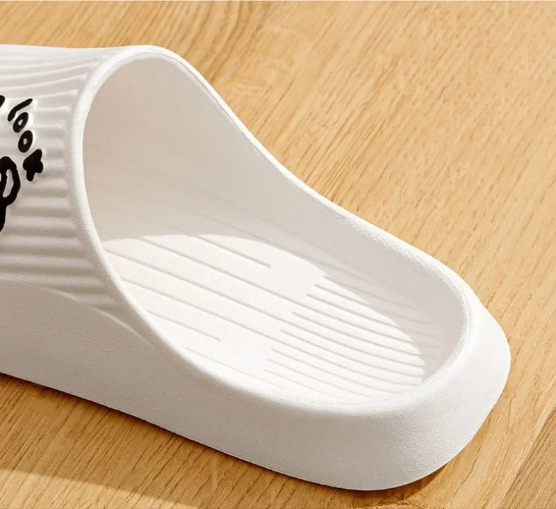 2024 Summer Women Slippers Bath Thick Platform Non-Slip Home Cat Cartoon Flip Flops Beach Sandals Ladies Slides Indoor Outdoor