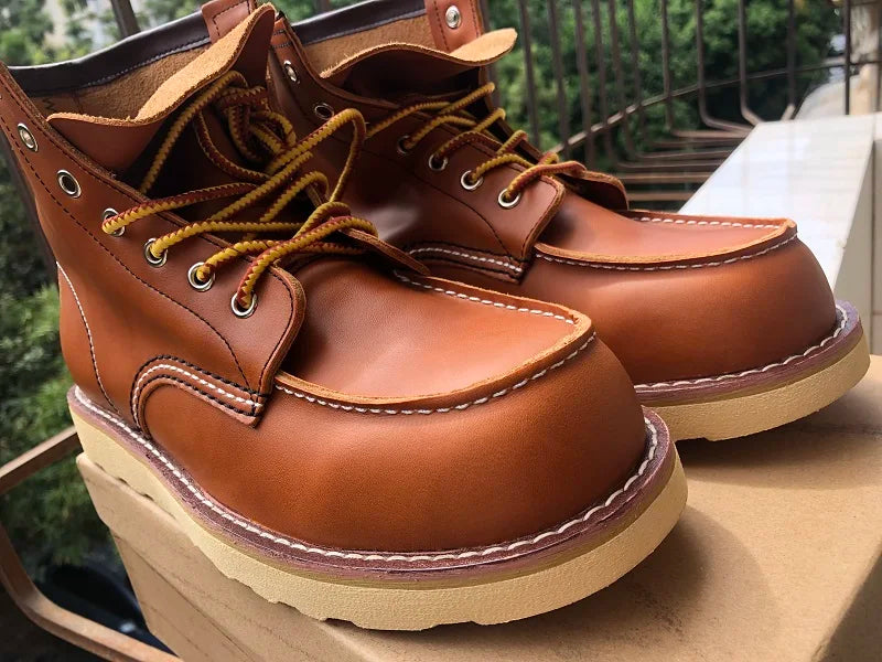 Red Black Winter Mens Shoes Desert Keep Warm Vintage Culture Rookie Men Genuine Leather Motorcycle Boots Men Western
