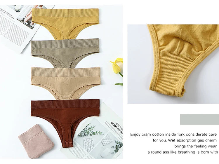 Meet'r Women Sexy Low Waist Underwear Seamless Sports Fitness Panties Female G String High Elastic Lingerie Temptation Briefs