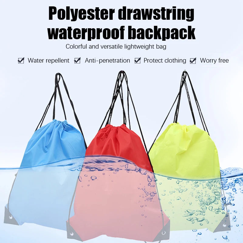 Outdoor Drawstring Gym Bag Travel bag String Bags Swimming Pool Clothes Shoes Storage Waterproof Packaging Pocket Unisex Fitness