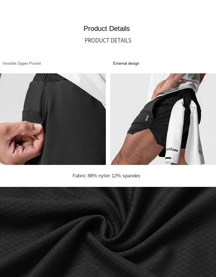 Men's Quick Dry Casual Shorts Running Sports Jogging Basketball Short Pants Male Gym Fitness Bottoms Compression Sweatpants