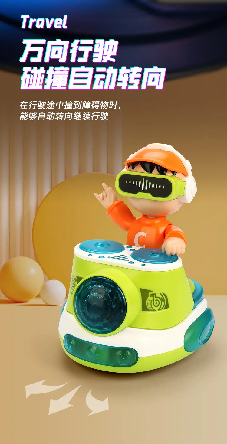 Toddler DJ Car Electronic DJ Bouncin Beats with Music Lights Bouncing Action Swing Dancing Learning Interactive Toy for Kid Gift