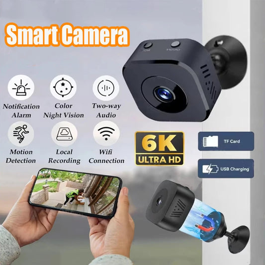 6K Mini Security Camera Pro FullHD WiFi Surveillance With 2 Way Audio Motion Detection Infrared Night Vision Security Cam