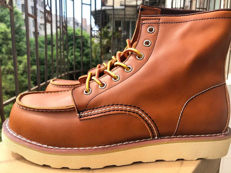 Red Black Winter Mens Shoes Desert Keep Warm Vintage Culture Rookie Men Genuine Leather Motorcycle Boots Men Western