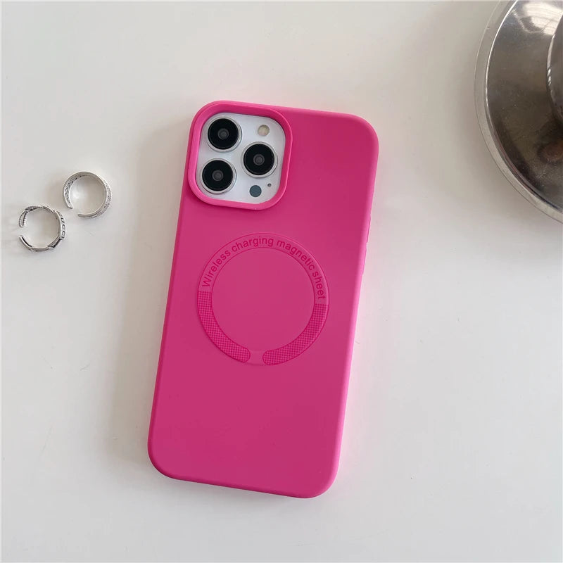 For Magsafe Phone Case For iPhone 17 16 15 Pro Max 14 13 12 11 Magnetic Wireless Charge Liquid Silicone Shockproof Bumper Cover