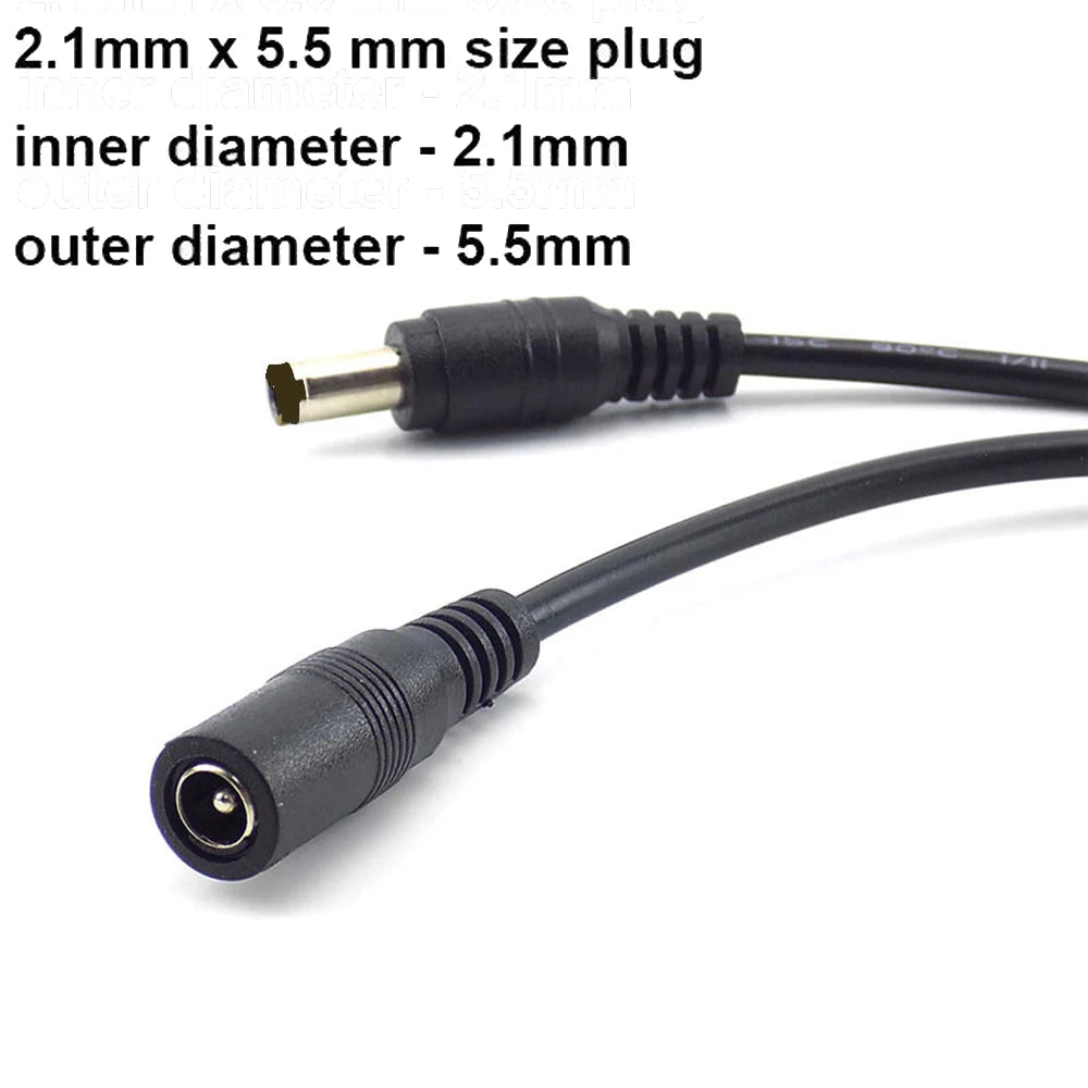 10M/ 5M 5.5mm*2.1mm DC Power Connector Extension Cord Jack Adapter Lead Cable DC Female Male Extension External Plug