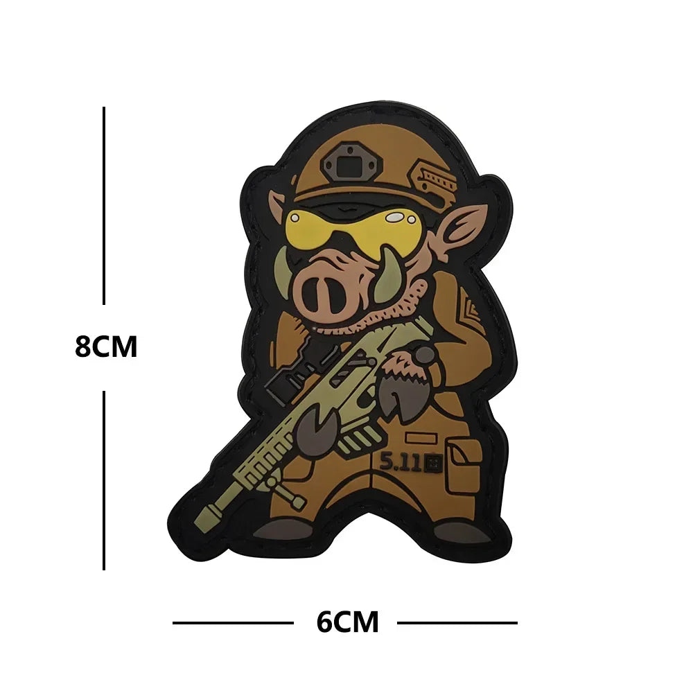 3D Tactical Military Patches PVC Fitness Armband Vests Hats Badges Soft Rubber Sword Cat Bear Morale Hook Loop Applique Emblem