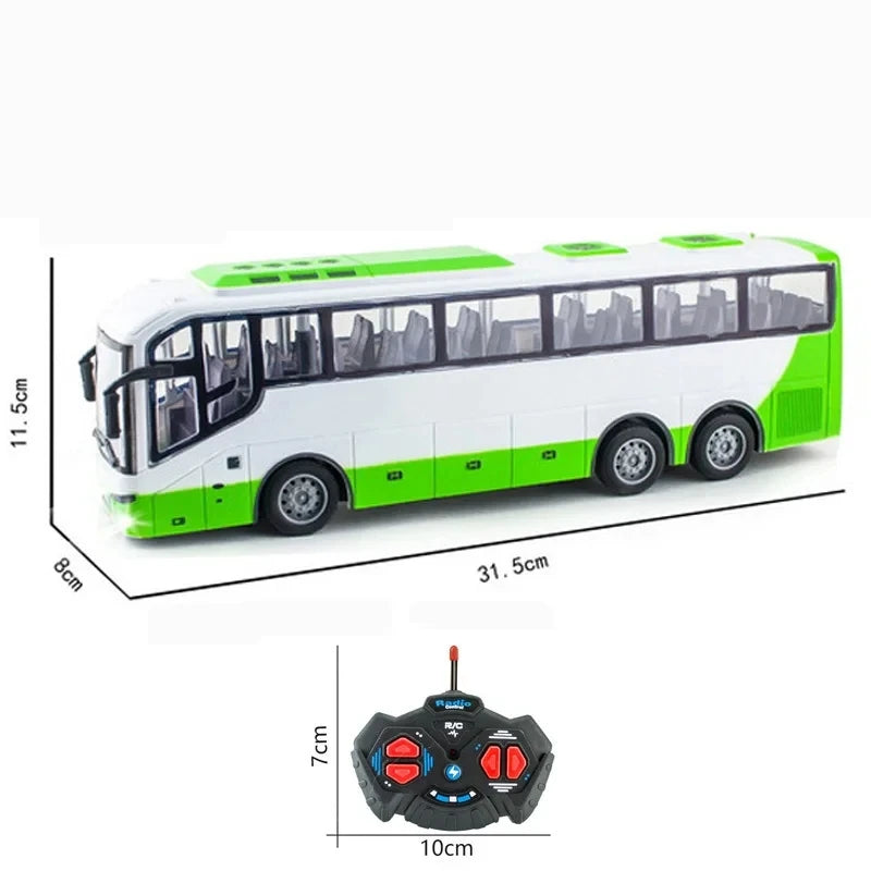 Rc Bus Electric Remote Control Car with Light Tour Bus School City Model 27Mhz Radio Controlled Machine Toys For Boys Kids