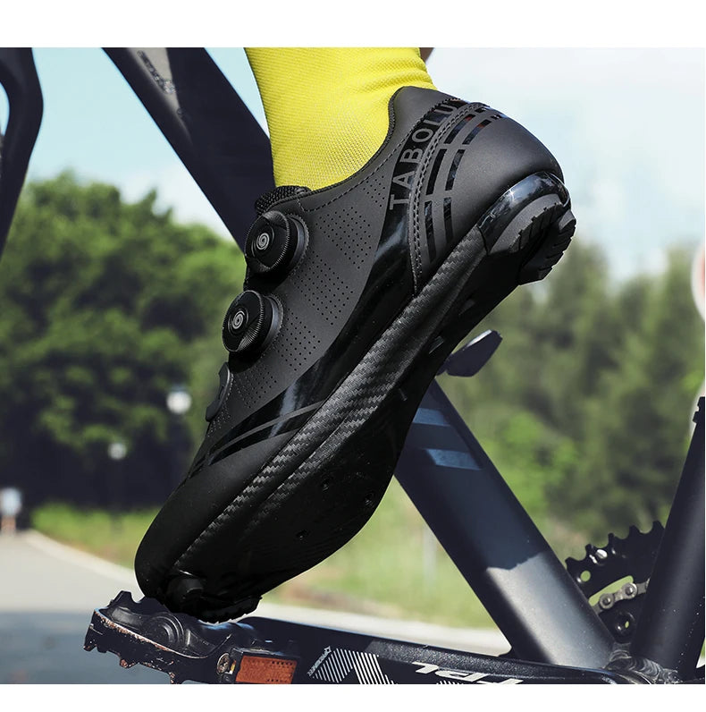 Double Buckle Cycling Shoes Men Women Nylon Bike Riding Shoes Mountain Road Bicycle Sneakers Cycling Fitness Training Shoes Male