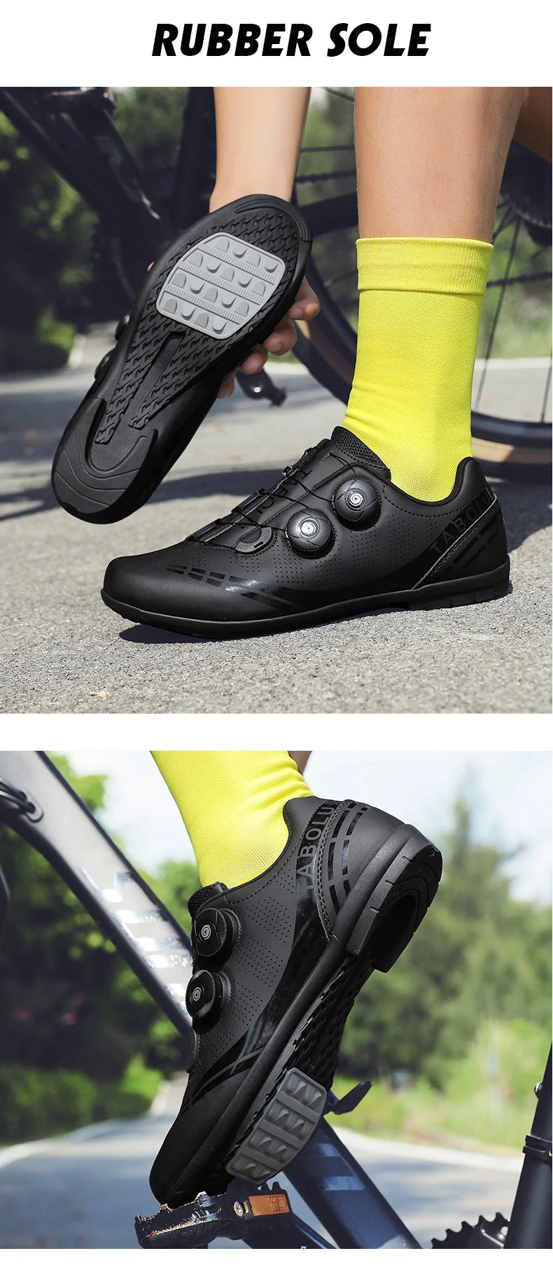 Double Buckle Cycling Shoes Men Women Nylon Bike Riding Shoes Mountain Road Bicycle Sneakers Cycling Fitness Training Shoes Male