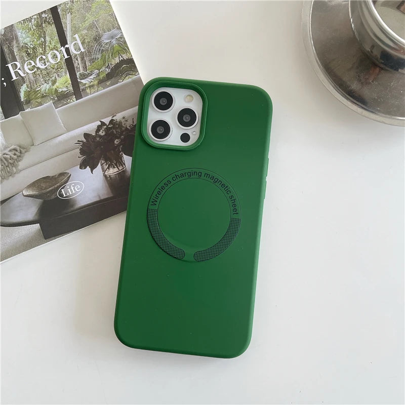 For Magsafe Phone Case For iPhone 17 16 15 Pro Max 14 13 12 11 Magnetic Wireless Charge Liquid Silicone Shockproof Bumper Cover