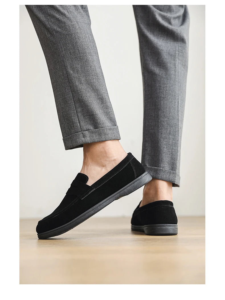Genuine Leather Men Casual Shoes Luxury Brand Breathable Slip on Black Driving Shoes Moccasins Plus Size 39-45 Soft Men Loafers